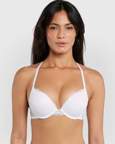 Isla & Evie Obvious Double Pushup Plunge Bra White / 34B