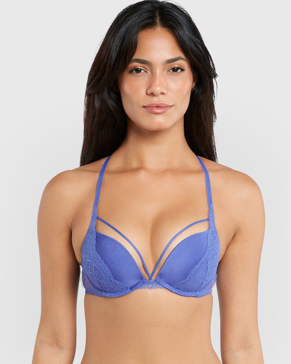 Isla & Evie Obvious Gel Padding Plunge Bra Blue / 34B