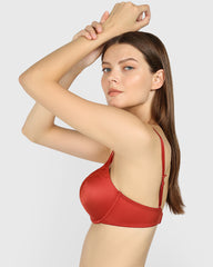 Isla & Evie Obvious Double Pushup Plunge Bra RED OCHRE / 34B