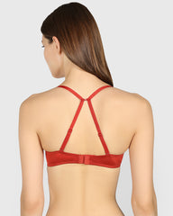 Isla & Evie Obvious Double Pushup Plunge Bra RED OCHRE / 34B