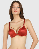 Isla & Evie Obvious Double Pushup Plunge Bra RED OCHRE / 34B