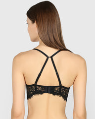 Isla & Evie Obvious Double Pushup Plunge Bra BLACK / 34B