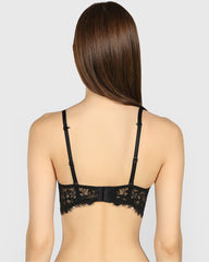 Isla & Evie Obvious Double Pushup Plunge Bra BLACK / 34B