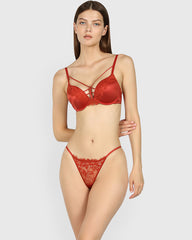 Isla & Evie Sexy Direct Mb Thong Panty RED OCHRE / S