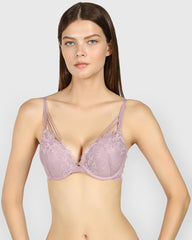 Isla & Evie Obvious Double Pushup Plunge Bra SEA FOG / 34B