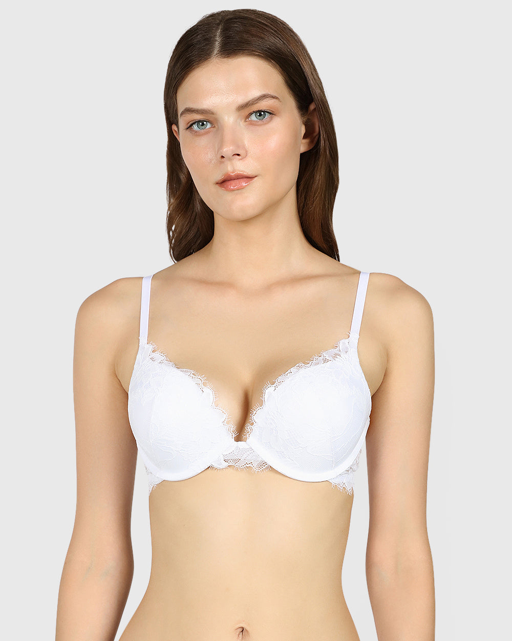Isla & Evie Obvious Double Pushup Plunge Bra OPTIC WHITE / 34B