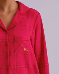 Holiday Flannel Long Pj Packs TEAL LUREX CHECK-LSI / MED