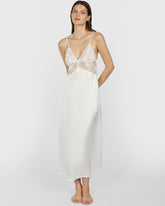 Isla & Evie Sexy Sleep Slip Dress WHITE / S