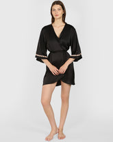 Isla & Evie Sexy Sleep Robe BLACK / S