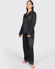 Isla & Evie Sexy Sleep 2-Piece Long Pant Black / S