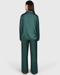 Isla & Evie Sexy Sleep 2-Piece Long Pant Dark Green / S