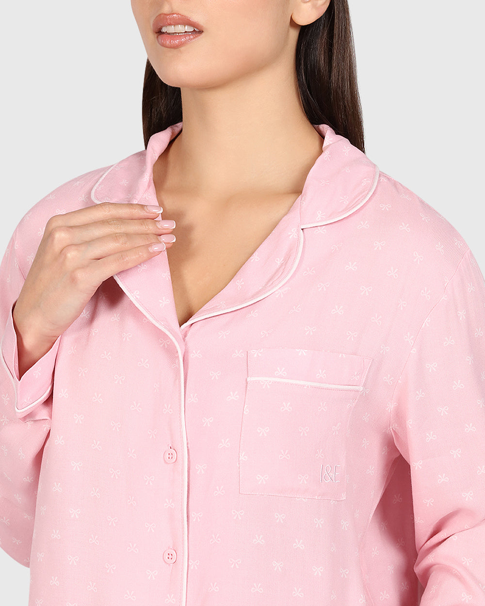 Isla & Evie Casual Lounge 2-Piece Long Pant Light Pink / S