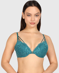Isla & Evie Obvious Double Pushup Plunge Bra Dark Blue / 34B