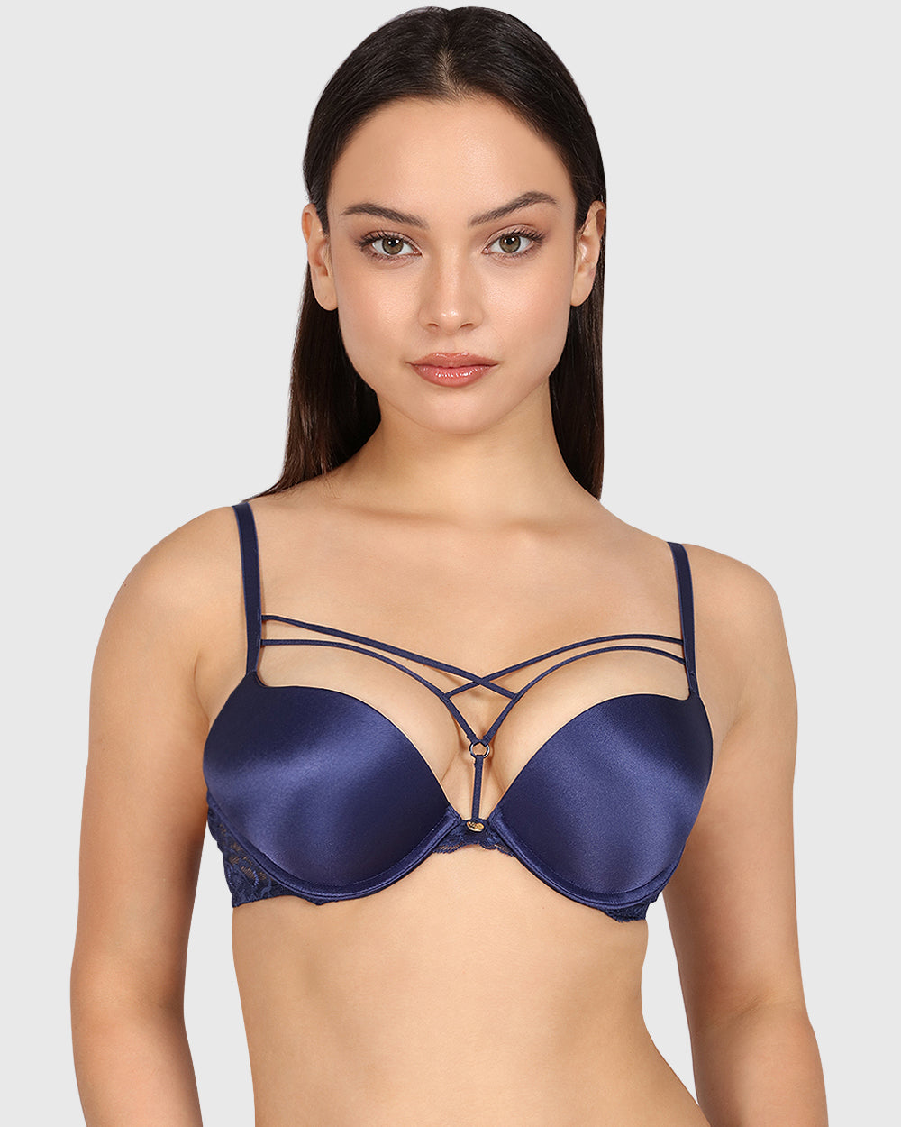 Isla & Evie Obvious Gel Padding Plunge Bra Dark Blue / 34B