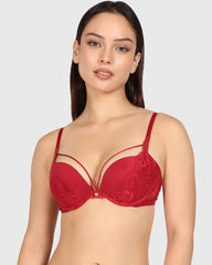Isla & Evie Obvious Gel Padding Plunge Bra Dark Red / 34B