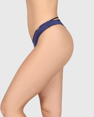 Isla & Evie Sexy Thong Panty Dark Blue / S