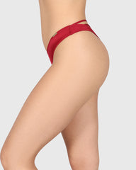 Isla & Evie Sexy Thong Panty Dark Red / S