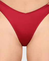 Isla & Evie Sexy Thong Panty Dark Red / S