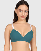 Isla & Evie Trend No Wire Plunge Bra Teal / 34B