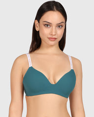 Isla & Evie Trend No Wire Plunge Bra Teal / 34B