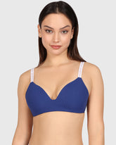 Isla & Evie Trend No Wire Plunge Bra Dark Blue / 34B