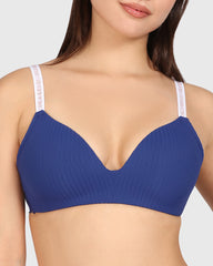 Isla & Evie Trend No Wire Plunge Bra Dark Blue / 34B