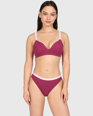 Isla & Evie Trend No Wire Plunge Bra Purple / 34B