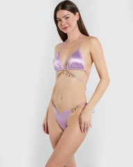 Isla & Evie Charm Triangle Bikini Top Lilac / S