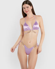 Isla & Evie Tie Side Bikini Bottoms Lilac / S