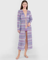 Isla & Evie Crochet Maxi Coverup Purple / S