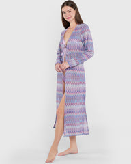 Isla & Evie Crochet Maxi Coverup Purple / S
