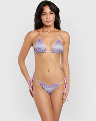 Isla & Evie Crochet Triangle Bikini Top Purple / S