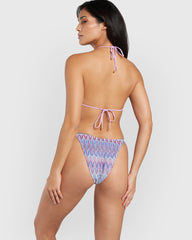 Isla & Evie Crochet Triangle Bikini Top Purple / S