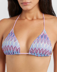 Isla & Evie Crochet Triangle Bikini Top Purple / S