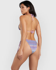 Isla & Evie Crochet Tie Side Bikini Bottom Purple / S