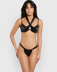 Isla & Evie Ruched Bikini Brief Black / S