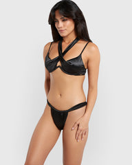 Isla & Evie Ruched Bikini Brief Black / S