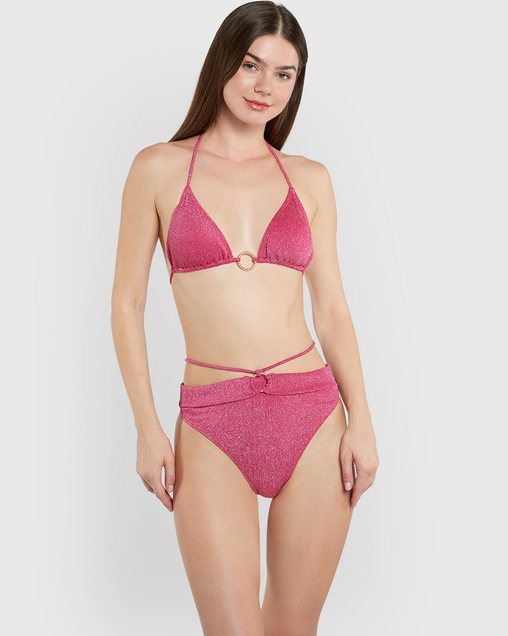 Isla & Evie Cut Out Bikini Brief Pink / S