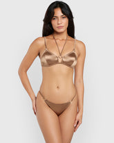 Isla & Evie Halter Tie Bikini Top Toffee / S