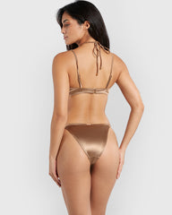 Isla & Evie Halter Tie Bikini Top Toffee / S