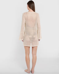 Isla & Evie Short Crochet Cardigan Cream / S