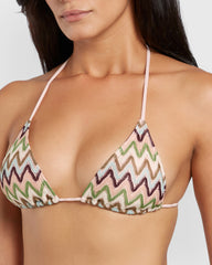 Isla & Evie Crochet Triangle Bikini Top Multicolor / S