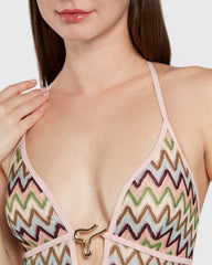 Isla & Evie Crochet Decal Swimsuit Multicolor / S