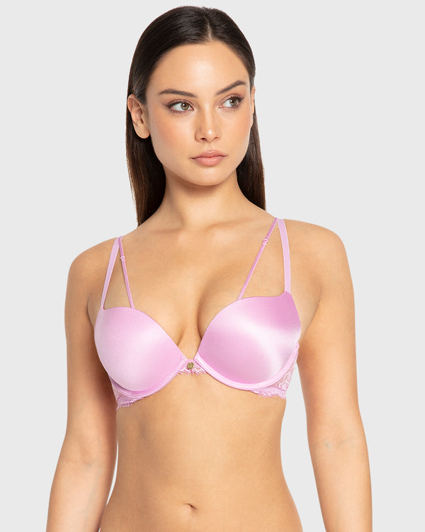 Isla & Evie Phalaenopsis Gel Padded Plunge Bra Phalaenopsis / 34B