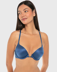 La Senza Isla & Evie Sexy Fashion Double Push Up Plunge Bra – Navy Peony Navy Peony / 34B