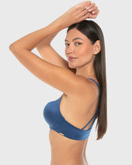La Senza Isla & Evie Sexy Fashion Double Push Up Plunge Bra – Navy Peony Navy Peony / 34B