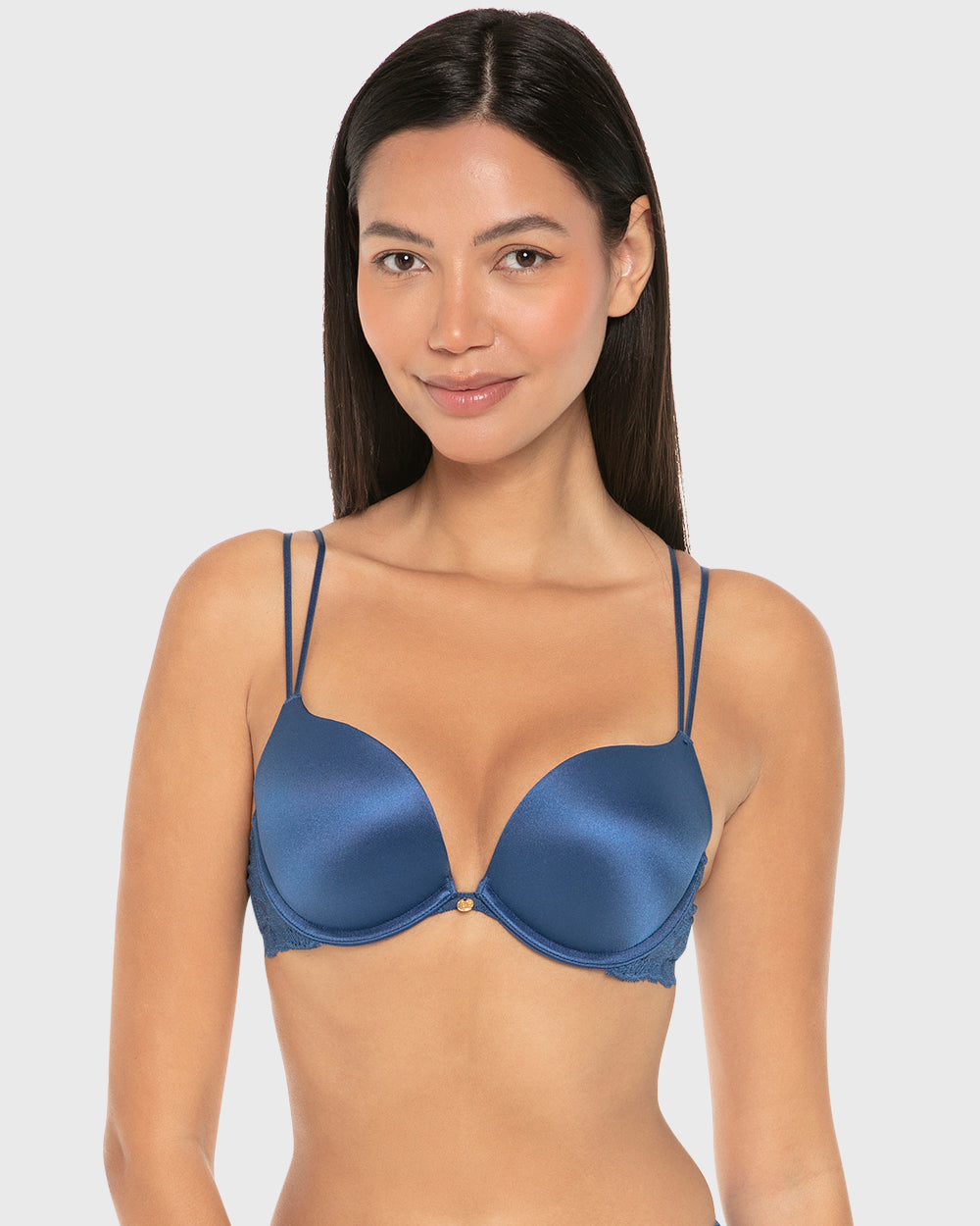 La Senza Isla & Evie Sexy Fashion Gel Padding Plunge Bra – Navy Peony Navy Peony / 34B