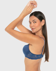 La Senza Isla & Evie Sexy Fashion Gel Padding Plunge Bra – Navy Peony Navy Peony / 34B