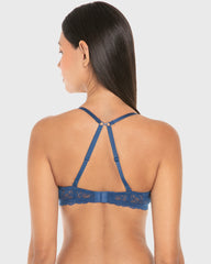 La Senza Isla & Evie Sexy Fashion Gel Padding Plunge Bra – Navy Peony Navy Peony / 34B