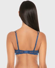 La Senza Isla & Evie Sexy Fashion Gel Padding Plunge Bra – Navy Peony Navy Peony / 34B